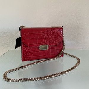 Red Crocodile Leather Zara Crossbody Purse